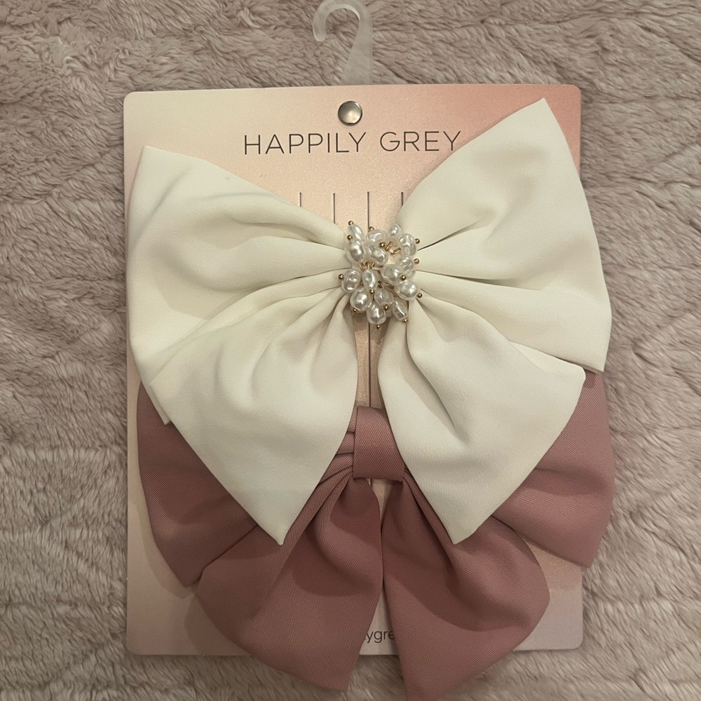 2 Pack brand new/never worn Hair Bows with Pearl Accent